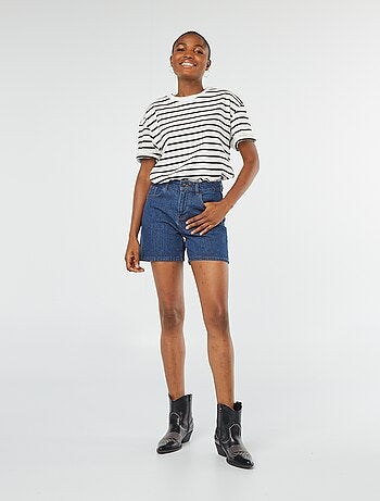Short taille haute en jean