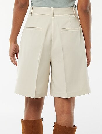 Short uni à taille haute