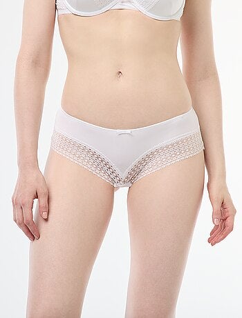 Shorty côtelé avec dentelle
