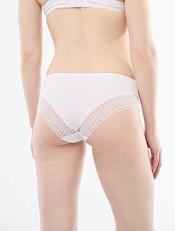 Shorty côtelé avec dentelle