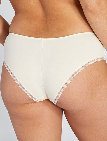 Shorty coton galons dentelle