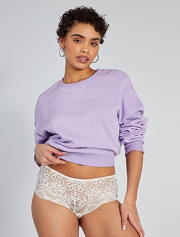 Shorty en dentelle satinée