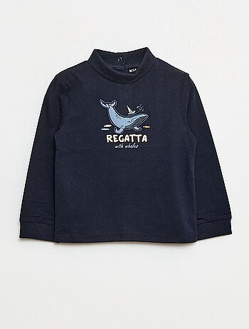 Sous-pull à col montant avec imprimé en relief