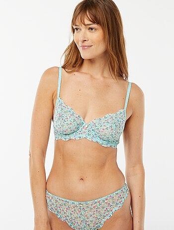 Soutien-gorge corbeille en dentelle fleurie