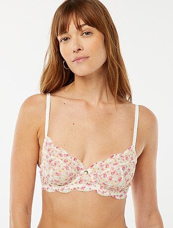 Soutien-gorge corbeille en dentelle fleurie