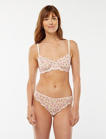 Soutien-gorge corbeille en dentelle fleurie