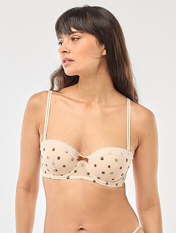 Soutien-gorge corbeille en tulle fleuri