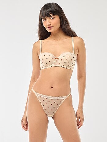 Soutien-gorge corbeille en tulle fleuri
