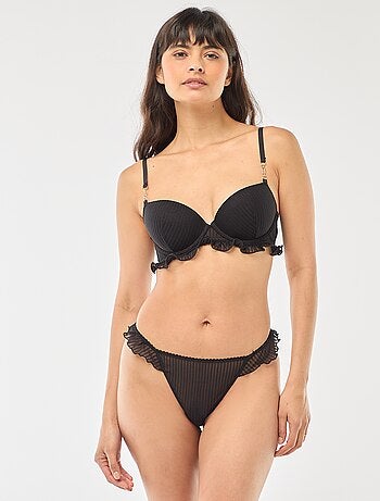Soutien-gorge corbeille en tulle rayé