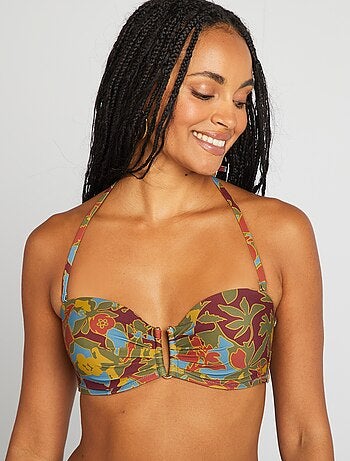 Soutien-gorge de bain fleuri à coques