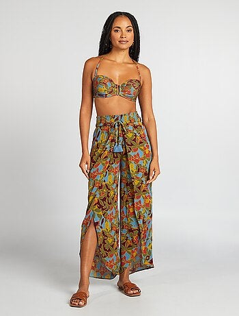 Soutien-gorge de bain fleuri à coques