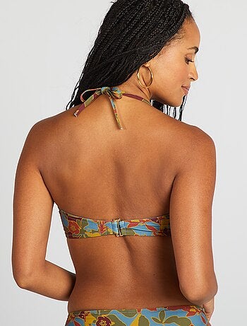 Soutien-gorge de bain fleuri à coques
