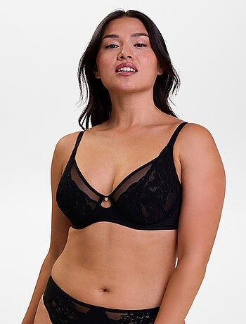 Soutien-gorge en dentelle, microfibre et tulle 'Sans complexe'
