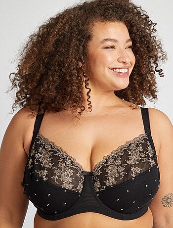 Soutien-gorge en mesh et broderies
