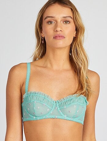 Soutien-gorge en tulle brodé