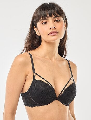 Soutien-gorge push up en dentelle feuillage
