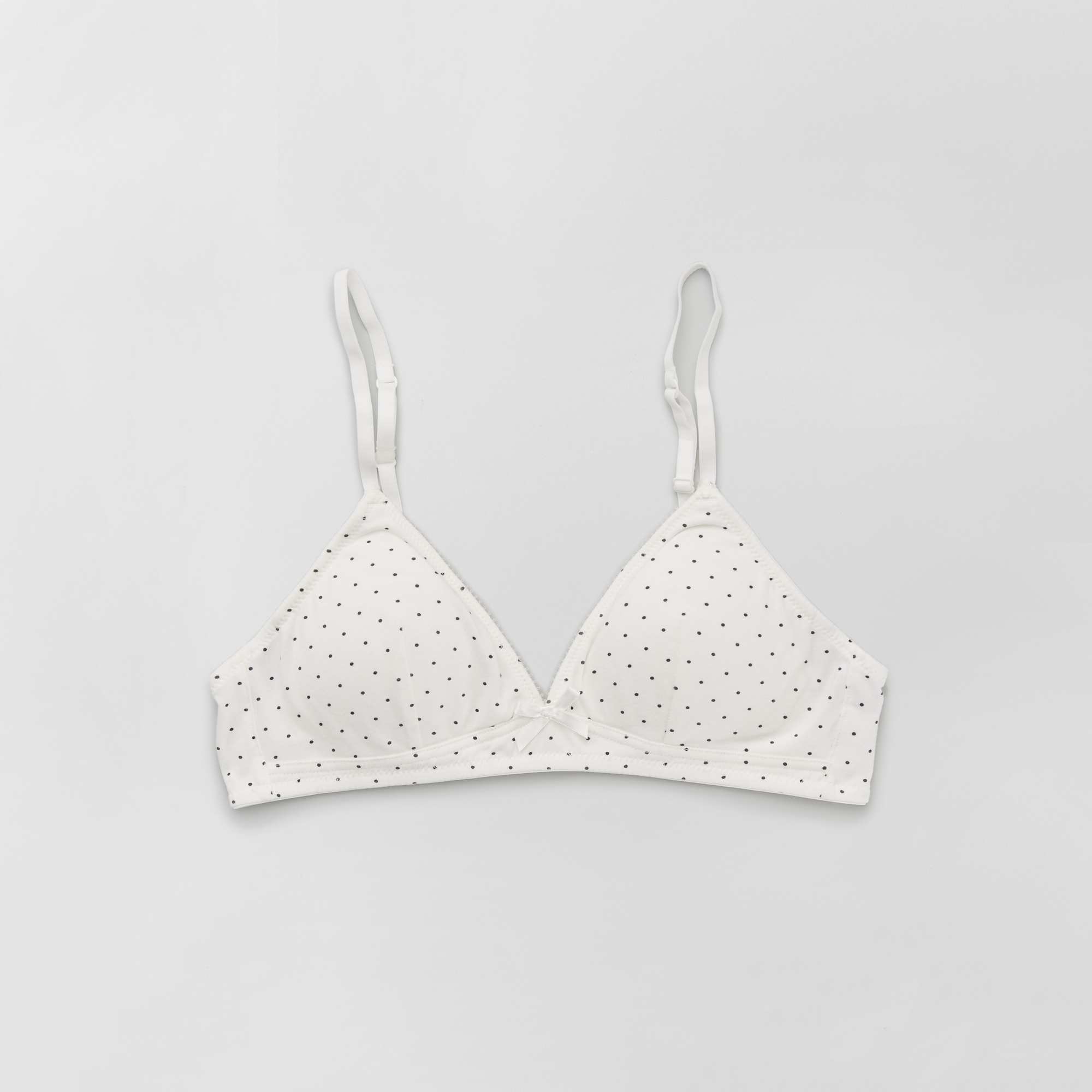 triangle en coton fille adolescente écru pois Kiabi 7,00€