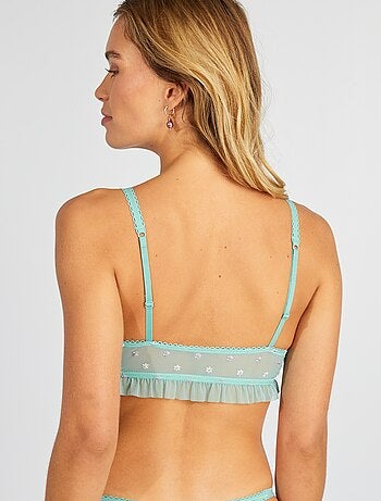 Soutien-gorge triangle tulle brodé