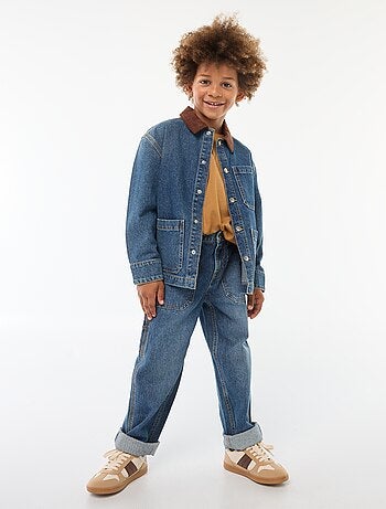 Surchemise en jean avec col en velours