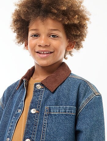 Surchemise en jean avec col en velours