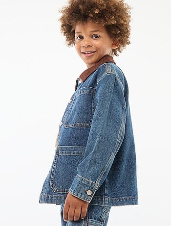 Surchemise en jean avec col en velours