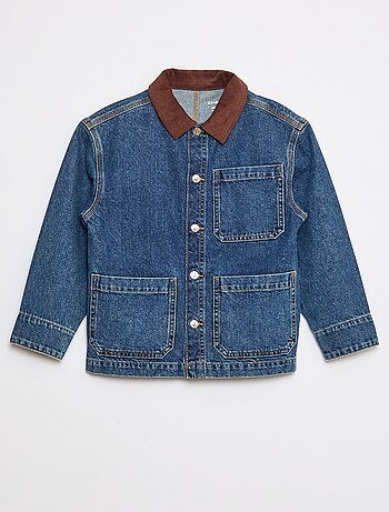 Surchemise en jean avec col en velours