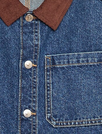 Surchemise en jean avec col en velours