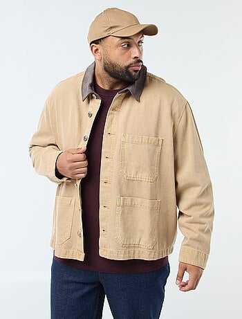 Surchemise en twill avec col contrasté