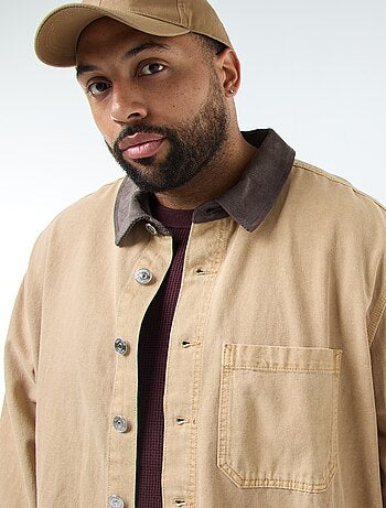 Surchemise en twill avec col contrasté