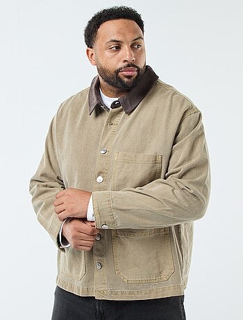 Surchemise en twill avec col contrasté