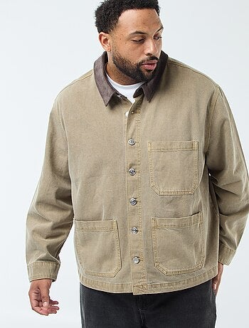 Surchemise en twill avec col contrasté