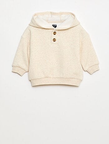 Sweat à capuche avec boutons et doublure chaude