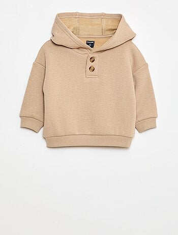 Sweat à capuche avec boutons et doublure chaude