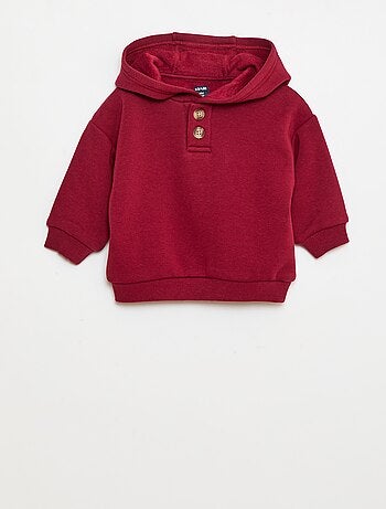 Sweat à capuche avec boutons et doublure chaude
