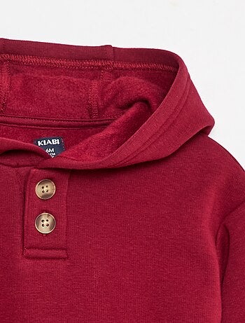 Sweat à capuche avec boutons et doublure chaude