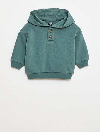 Sweat à capuche avec boutons et doublure chaude