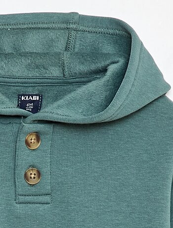Sweat à capuche avec boutons et doublure chaude