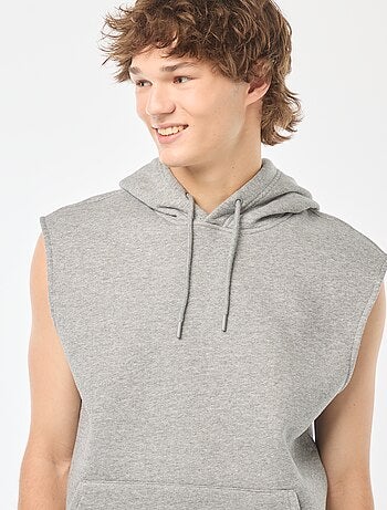 Sweat à capuche en molleton chaud sans manches