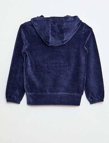 Sweat à capuche en velours côtelé
