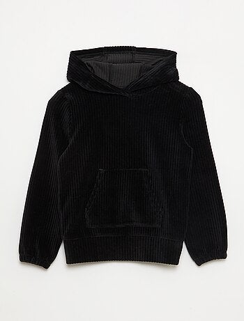 Sweat à capuche en velours côtelé