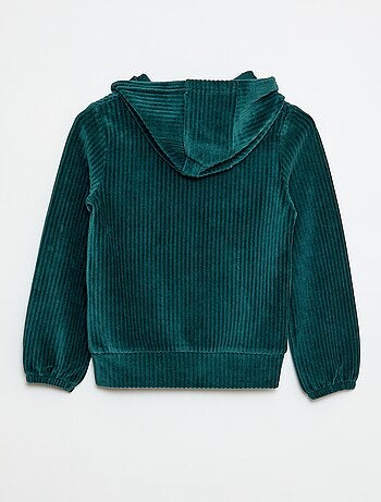 Sweat à capuche en velours côtelé