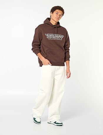 Sweat à capuche inscription devant et dos