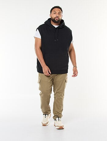 Sweat à capuche sans manches avec poche kangourou