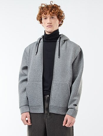 Sweat à capuche zippé doublé effet moutonné