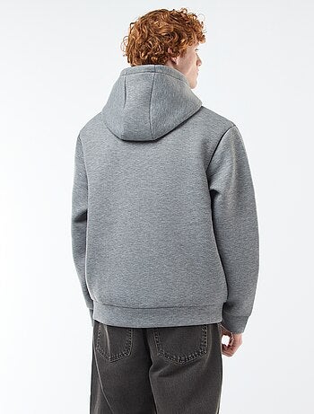 Sweat à capuche zippé doublé effet moutonné