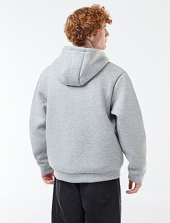Sweat à capuche zippé doublé effet moutonné