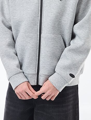 Sweat à capuche zippé doublé effet moutonné