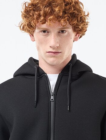 Sweat à capuche zippé doublé effet moutonné