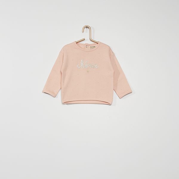 Sweat A Col Rond Bebe Fille Rose Kiabi 8 00