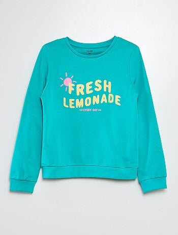 Sweat à manches longues et col rond avec imprimé